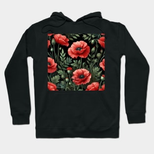 Red Poppy Flower Hoodie